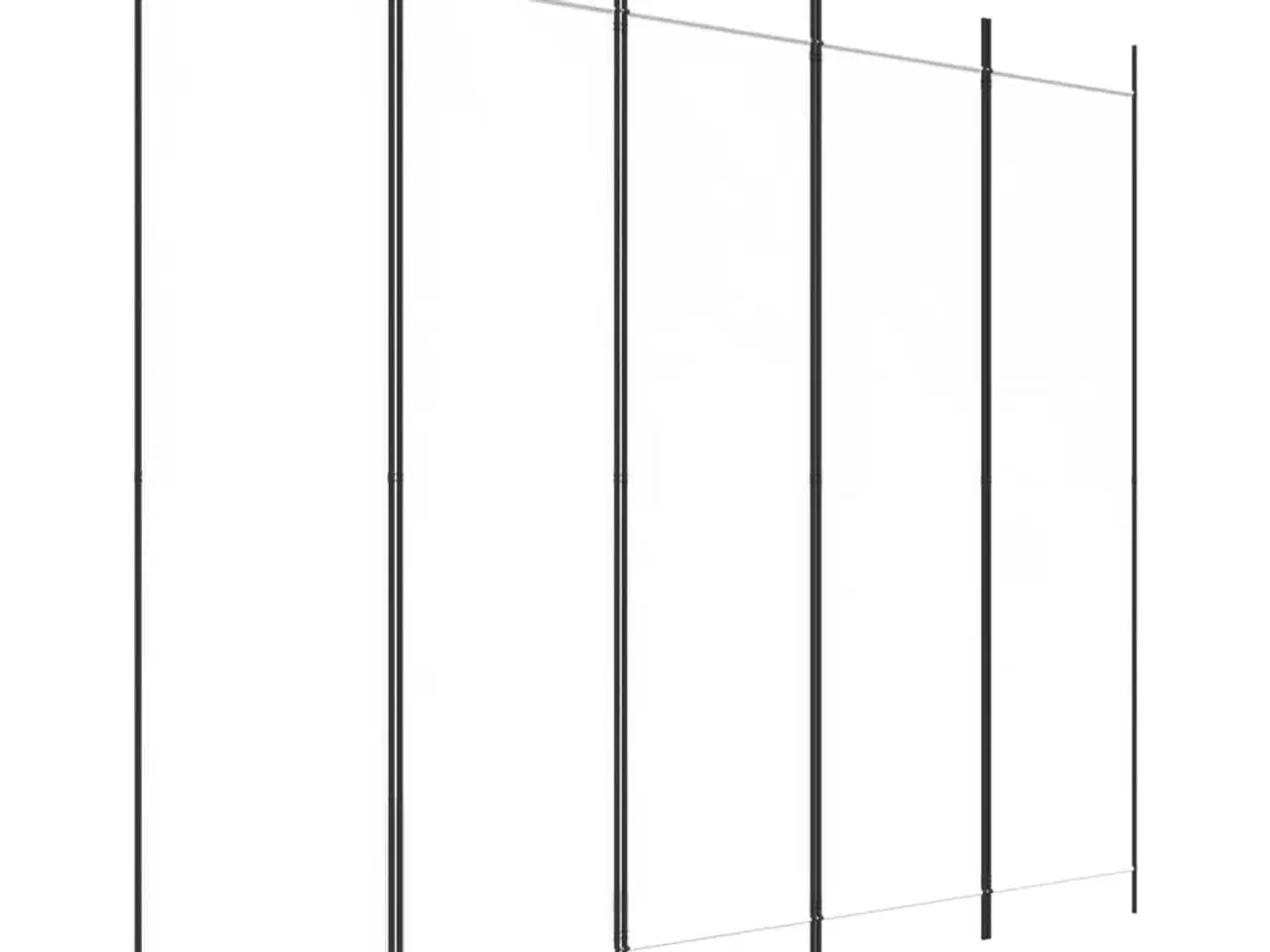 Billede 2 - 5-panels rumdeler 250x200 cm stof hvid