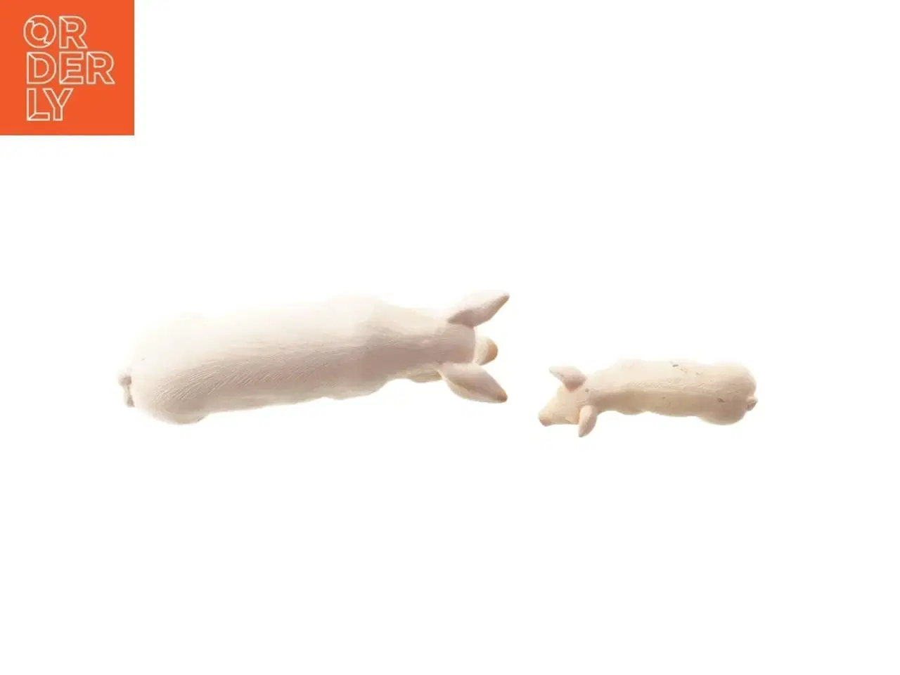Billede 3 - To grisefigurer, mor og unger (str. 9,5 cm)