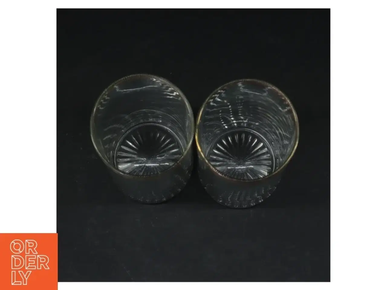 Billede 2 - Glasvaser med guldkant (str. Ø. 7 cm. længde, 14 cm)
