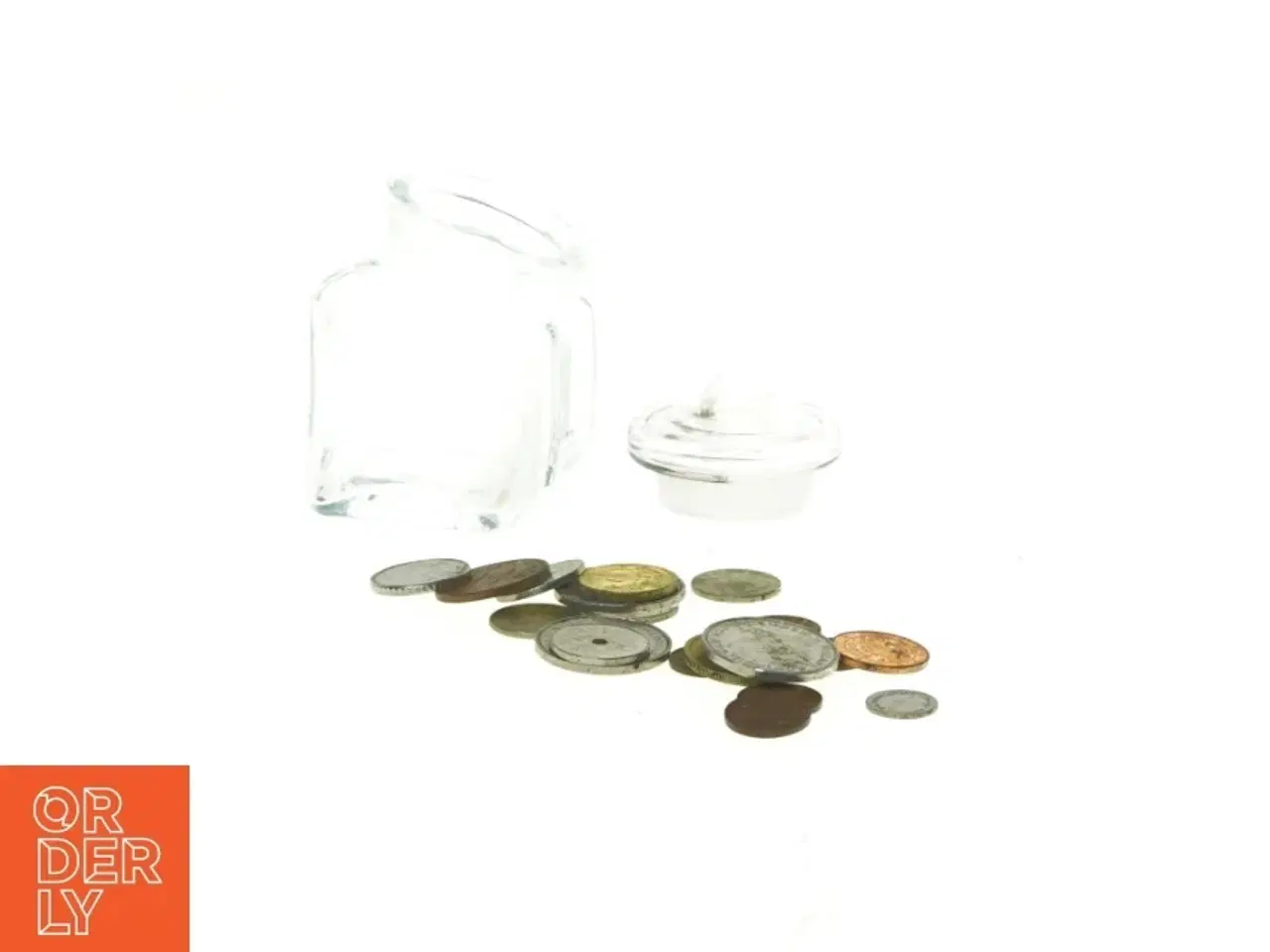 Billede 4 - Glasbeholder med mønter (str. 10 x 6 cm)