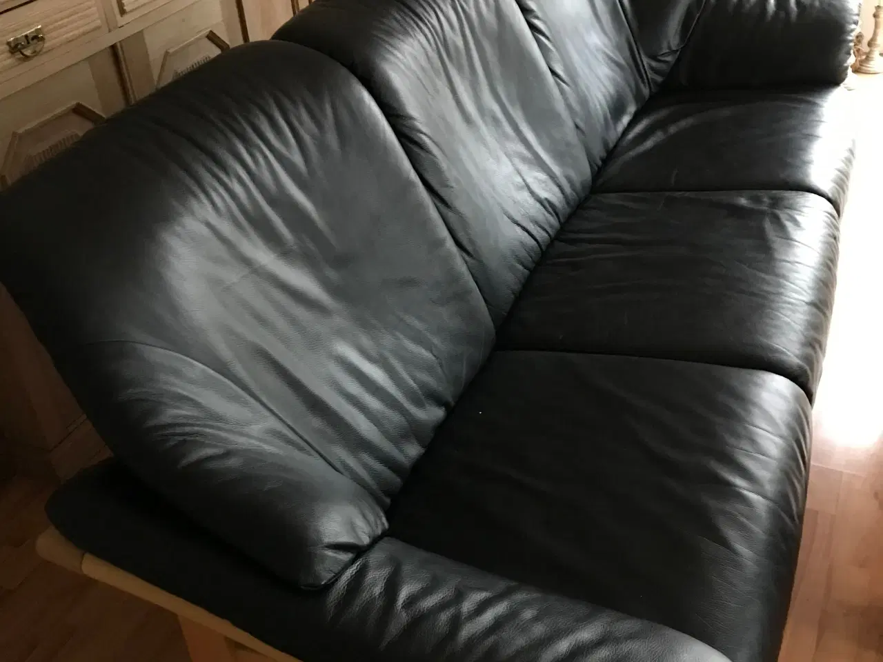 Billede 1 - 3 personers læder sofa