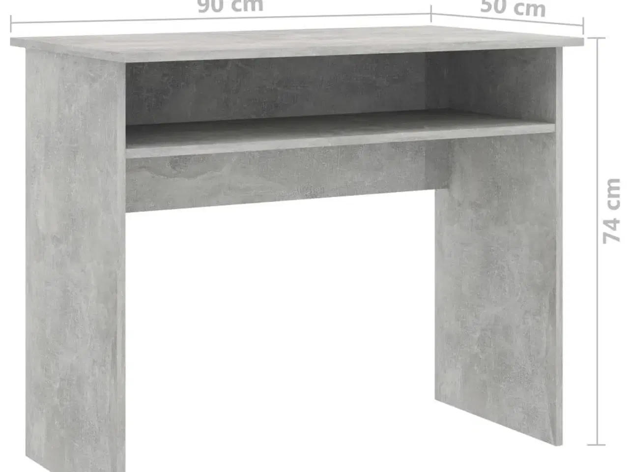 Billede 6 - Skrivebord 90x50x74 cm konstrueret træ betongrå