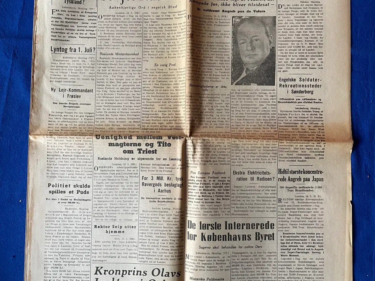 Billede 1 - Avis - Heimdal - 14. Maj 1945 - Churchill advarer ?