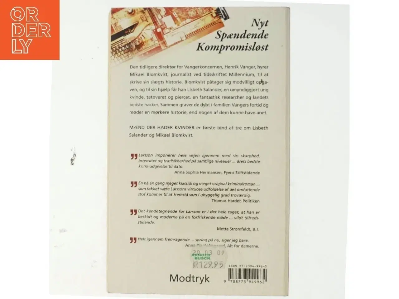 Billede 3 - Mænd der hader kvinder af Stieg Larsson, Stieg Larsson (Bog)