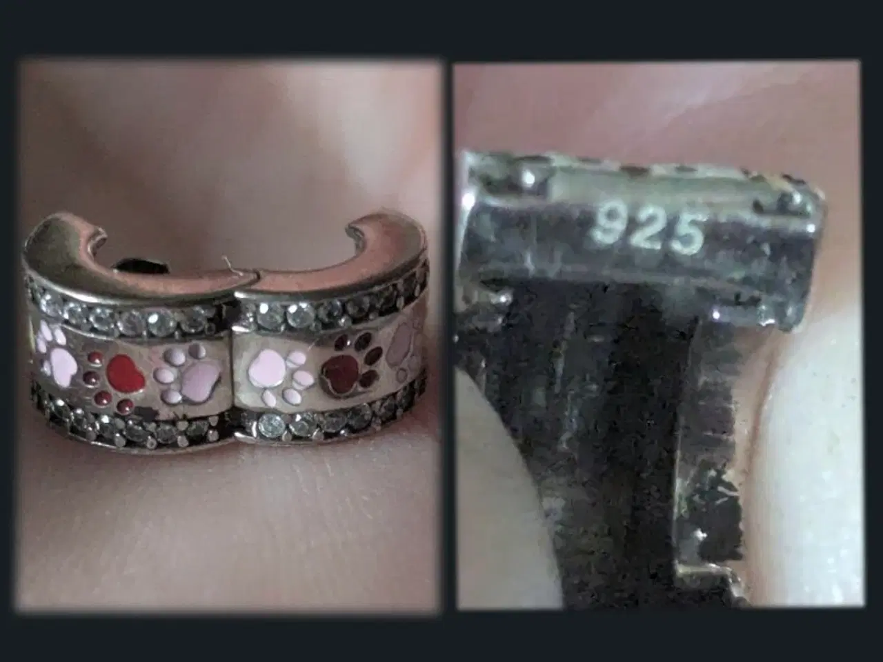 Billede 1 - Kugle med poter og zirkoner. sterling sølv.