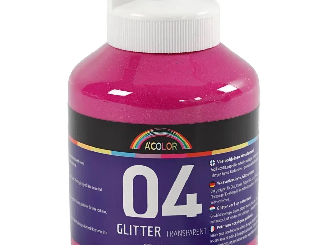 Billede 1 - Pink Glitter Akrylmaling 500ml - Høj Kvalitet