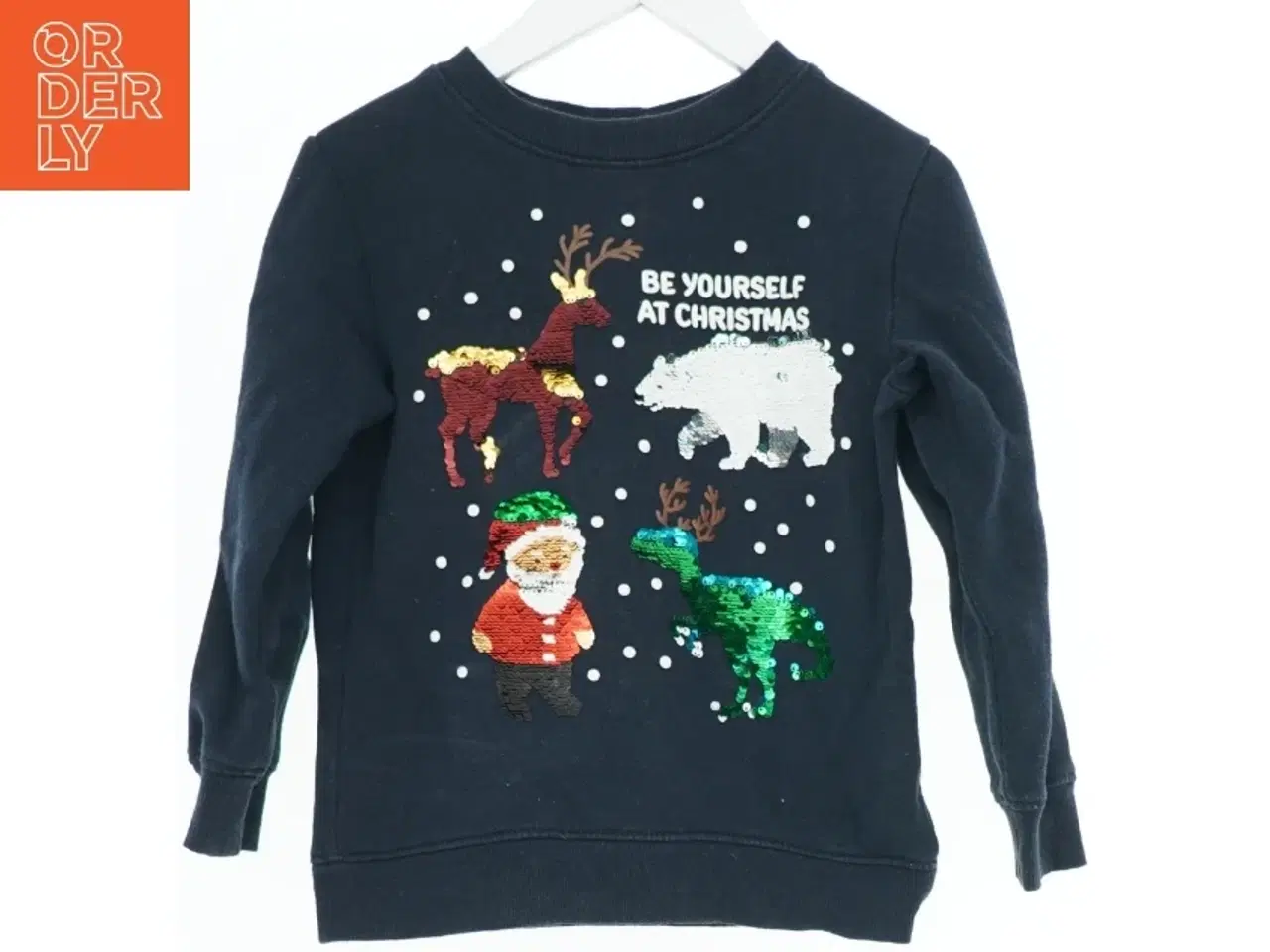 Billede 1 - Julesweater med pailletter fra H&M (str. 110)