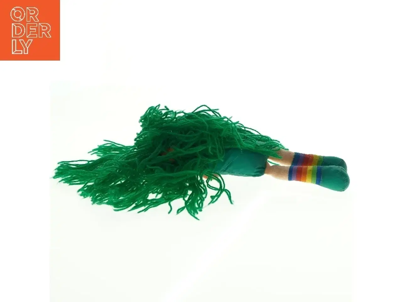 Billede 3 - Stofdukke med grønt hår (str. 26 x 10 cm)