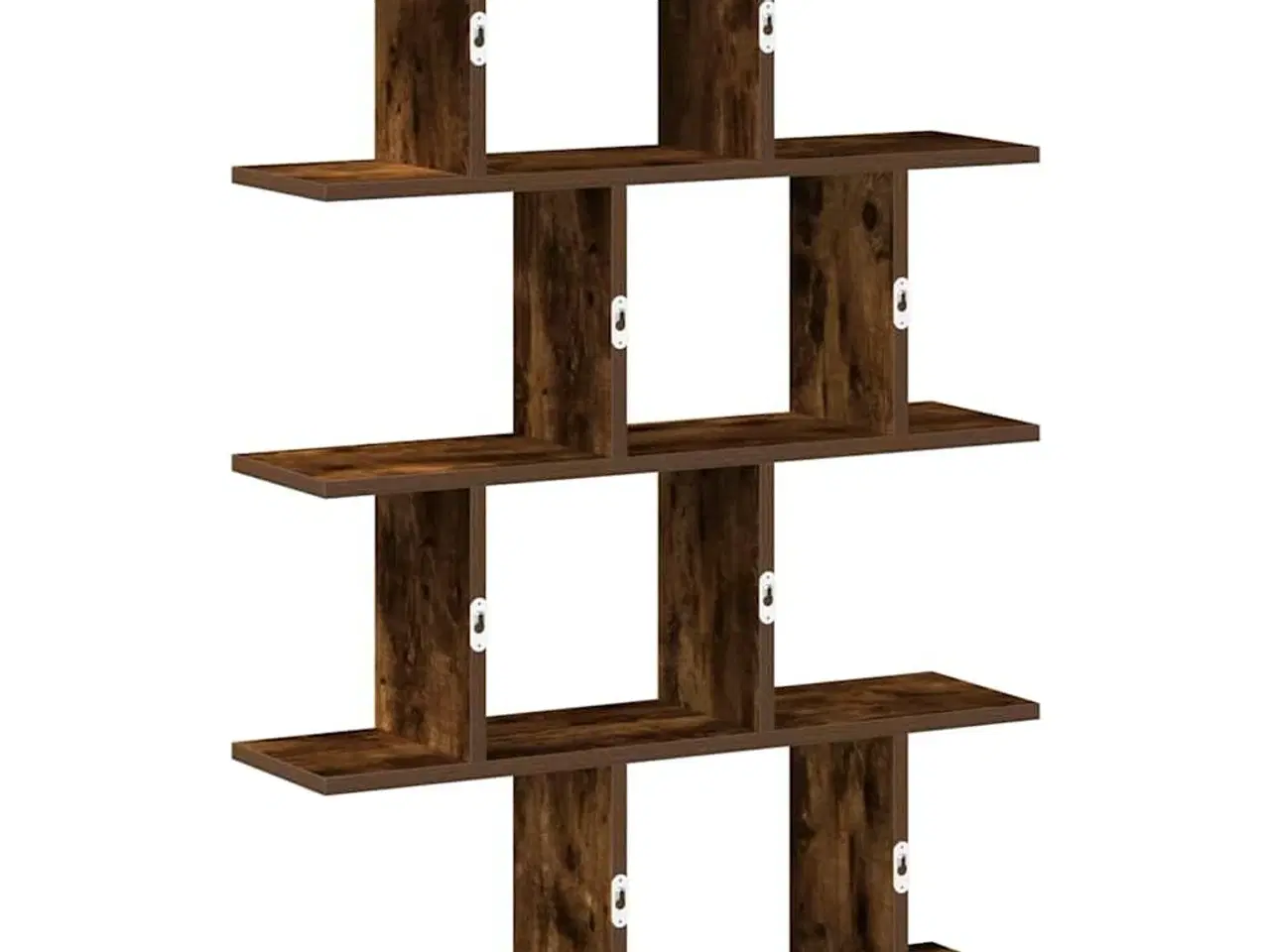 Billede 6 - Vægreol med 12 rum konstrueret træ røget egetræsfarve