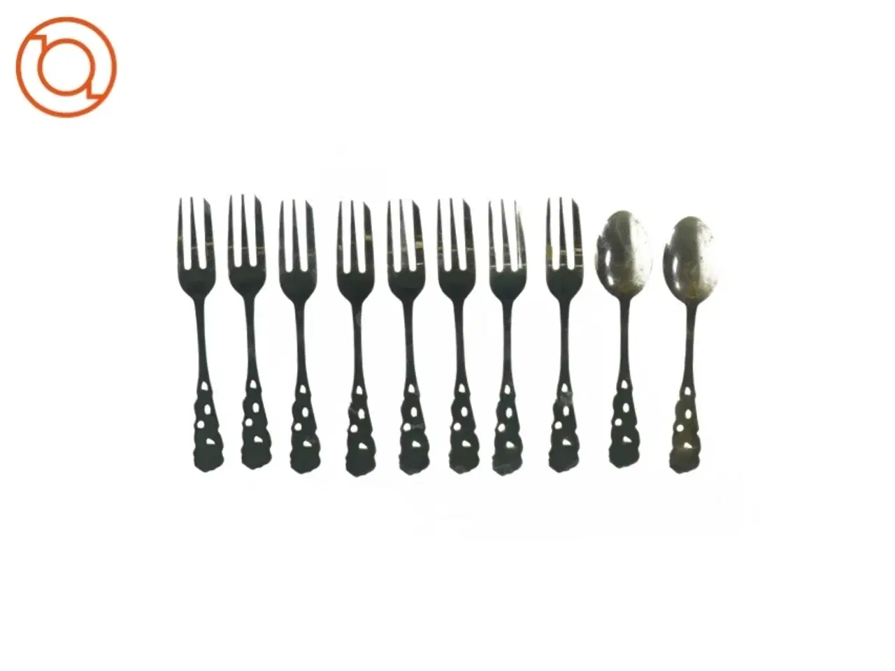 Billede 2 - Bestik (8 gafler og 2 skeer) fra Ukendt (str. L: 12cm og L: 12,5cm)