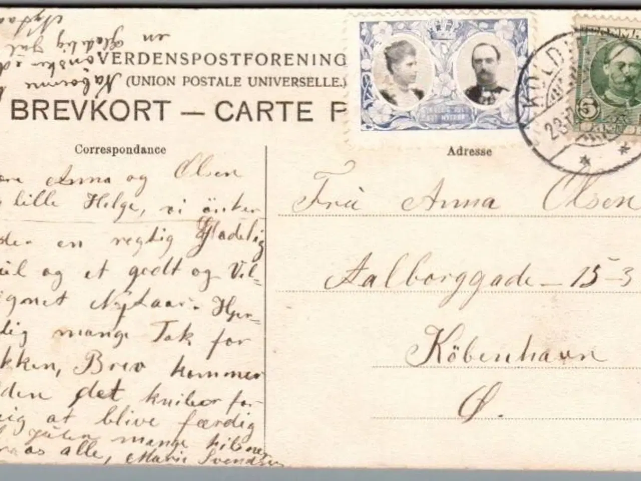 Billede 1 - Julemærke 1907 på Postkort