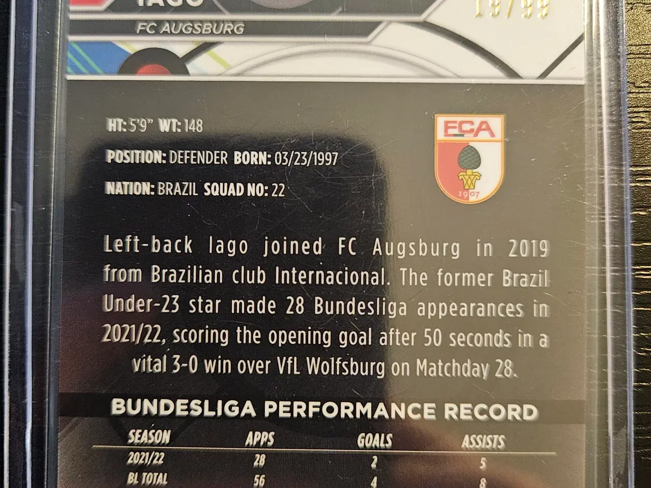 Billede 2 - Joakim Nilsson 7/250 Fodboldkort