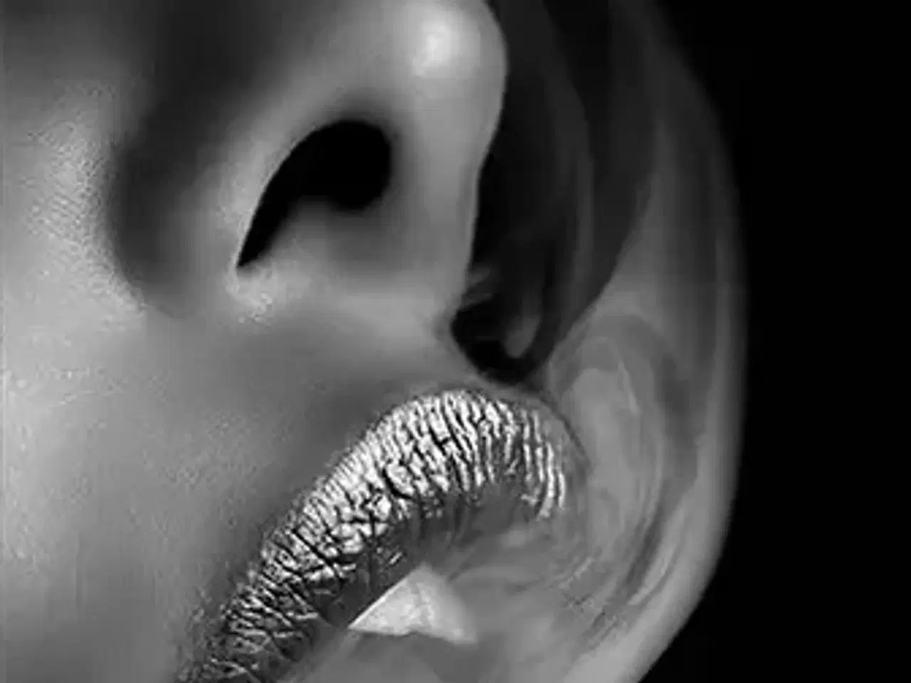 Billede 1 - * Lærredsmaleri/tryk; Black lips