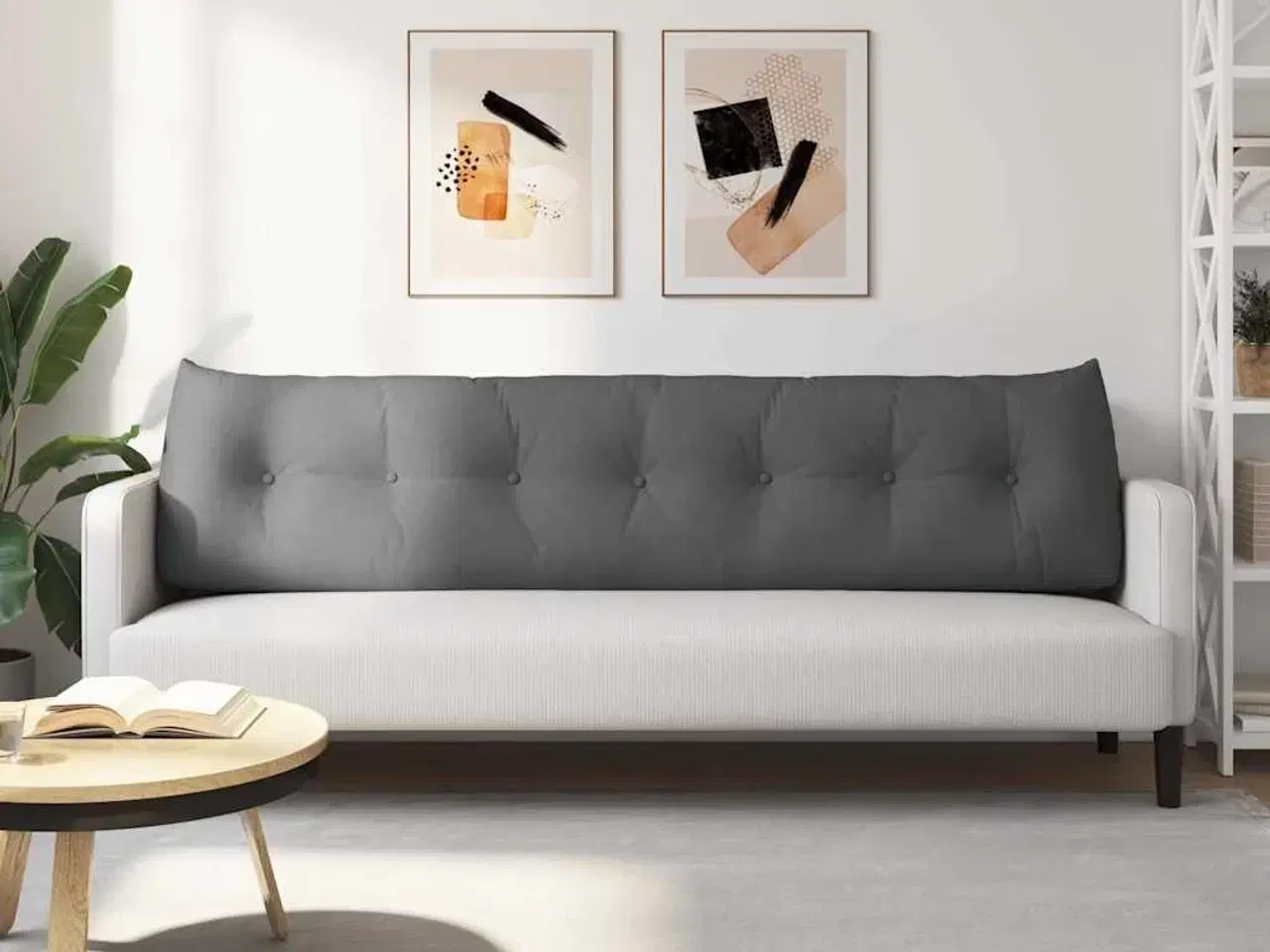 Billede 4 - Rygpude Mørkegrå 200 x 24 x 50 cm Stof