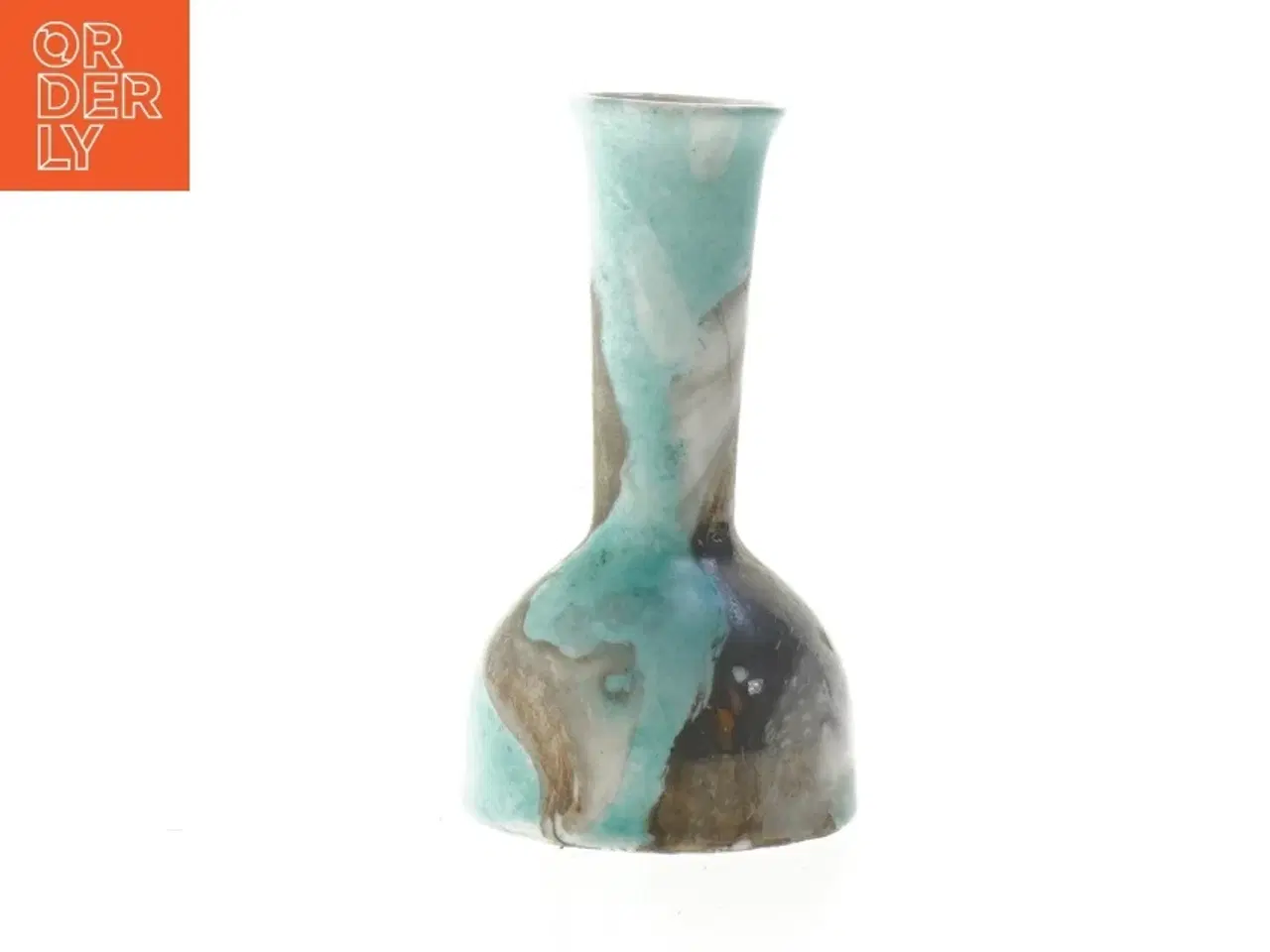 Billede 1 - Keramisk vase (str. Ø. 4 cm længde. 13 cm)