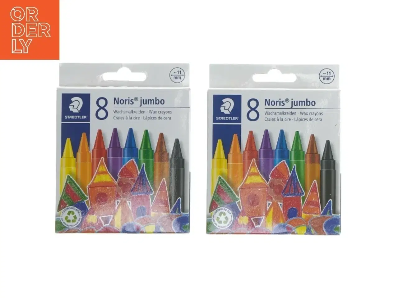 Billede 1 - Staedtler Noris jumbo farvekridt, 8 stk fra Staedtler (str. 2 stk 12,5x9,5 cm)