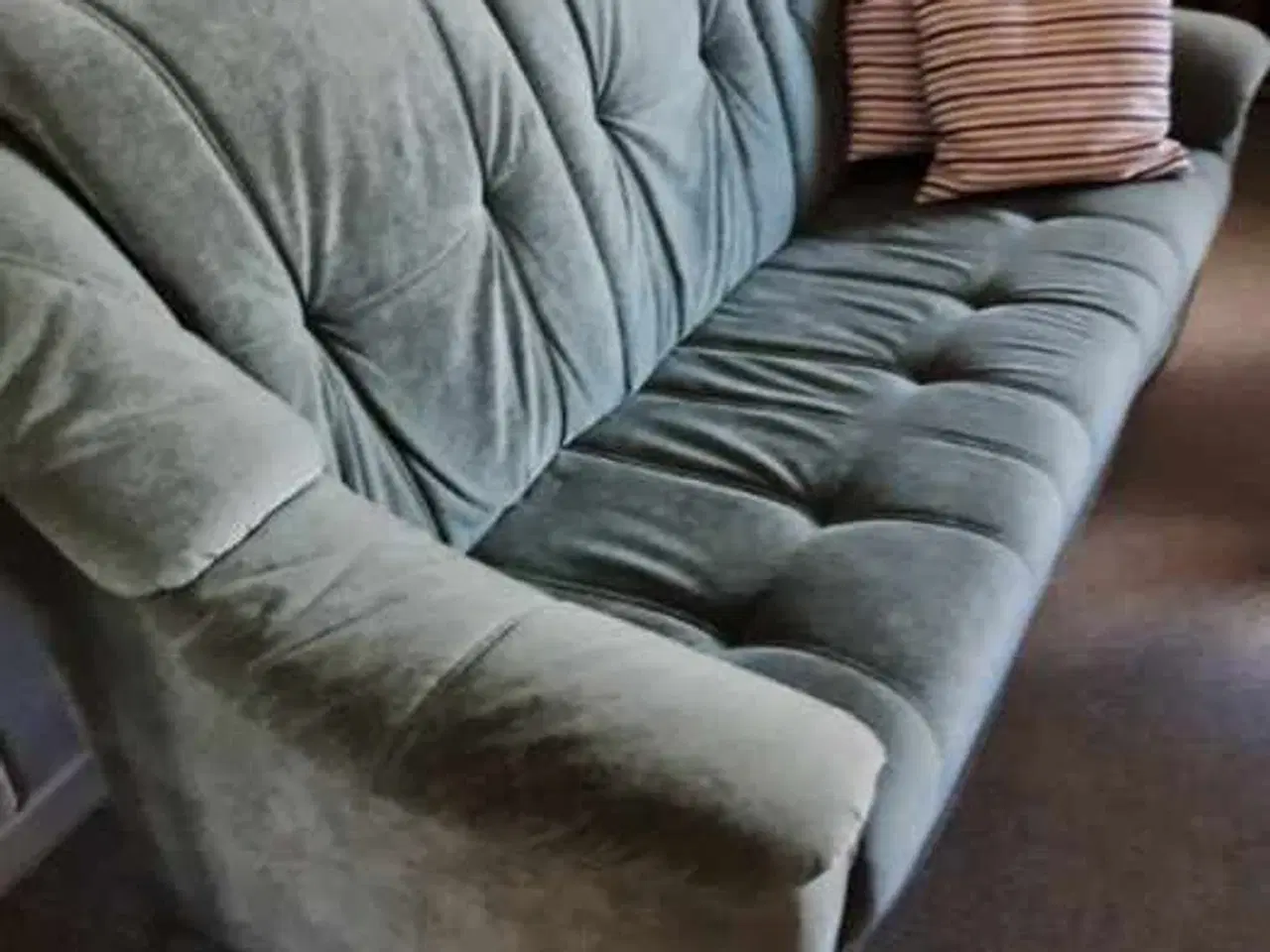 Billede 2 - 3 + 2 pers. sofaer - duset grøn