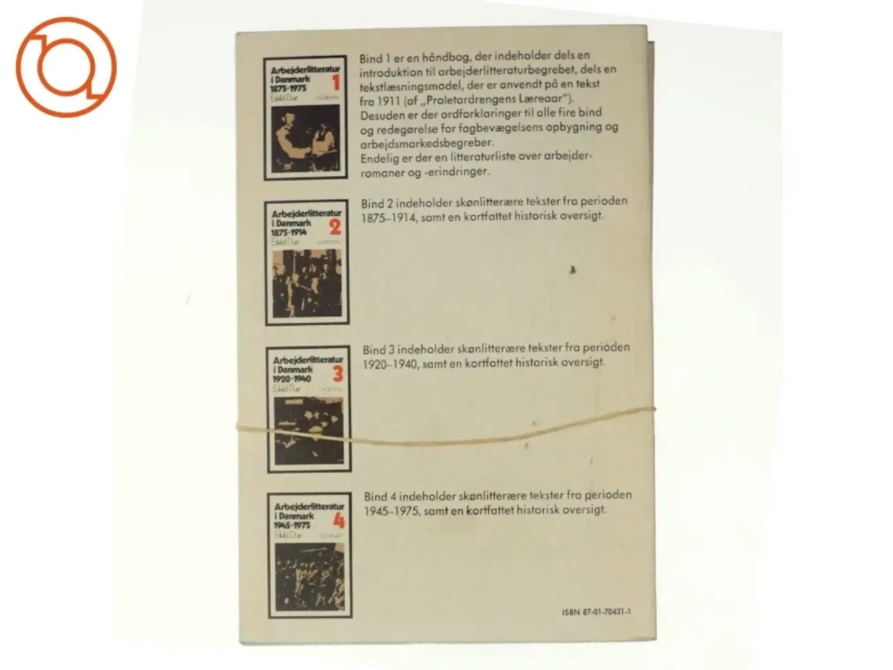 Billede 3 - Arbejderlitteratur i Danmark 1-4 af Eskild Due (bog)