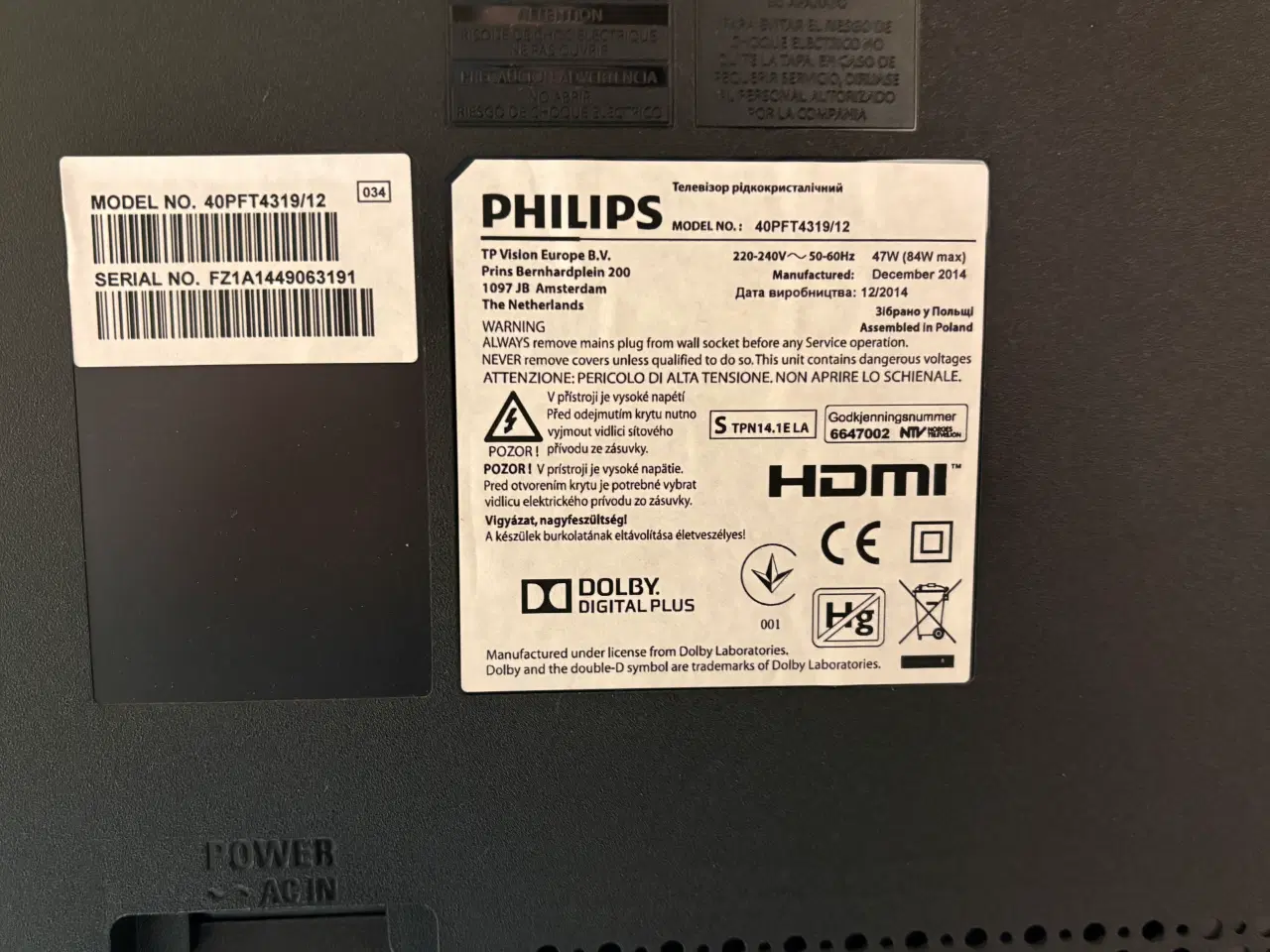 Billede 2 - Philips 40” TV med Apple TV og ophæng