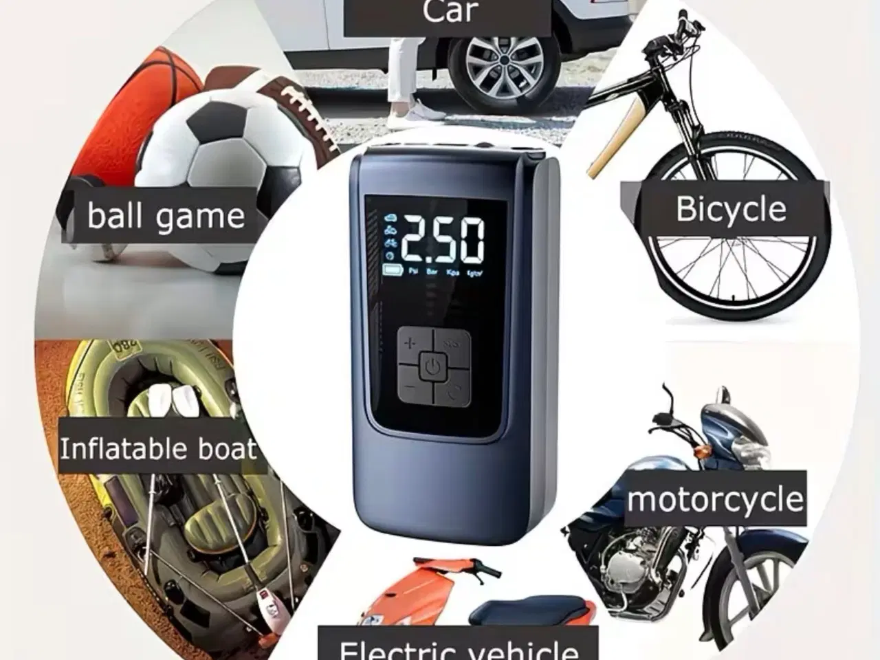 Billede 2 - Trådløs digital kompressor Multifunktions Luftpump