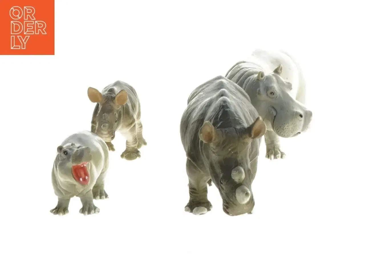 Billede 3 - Sættet af flodhest og næsehorn figurer (str. 14 cm)
