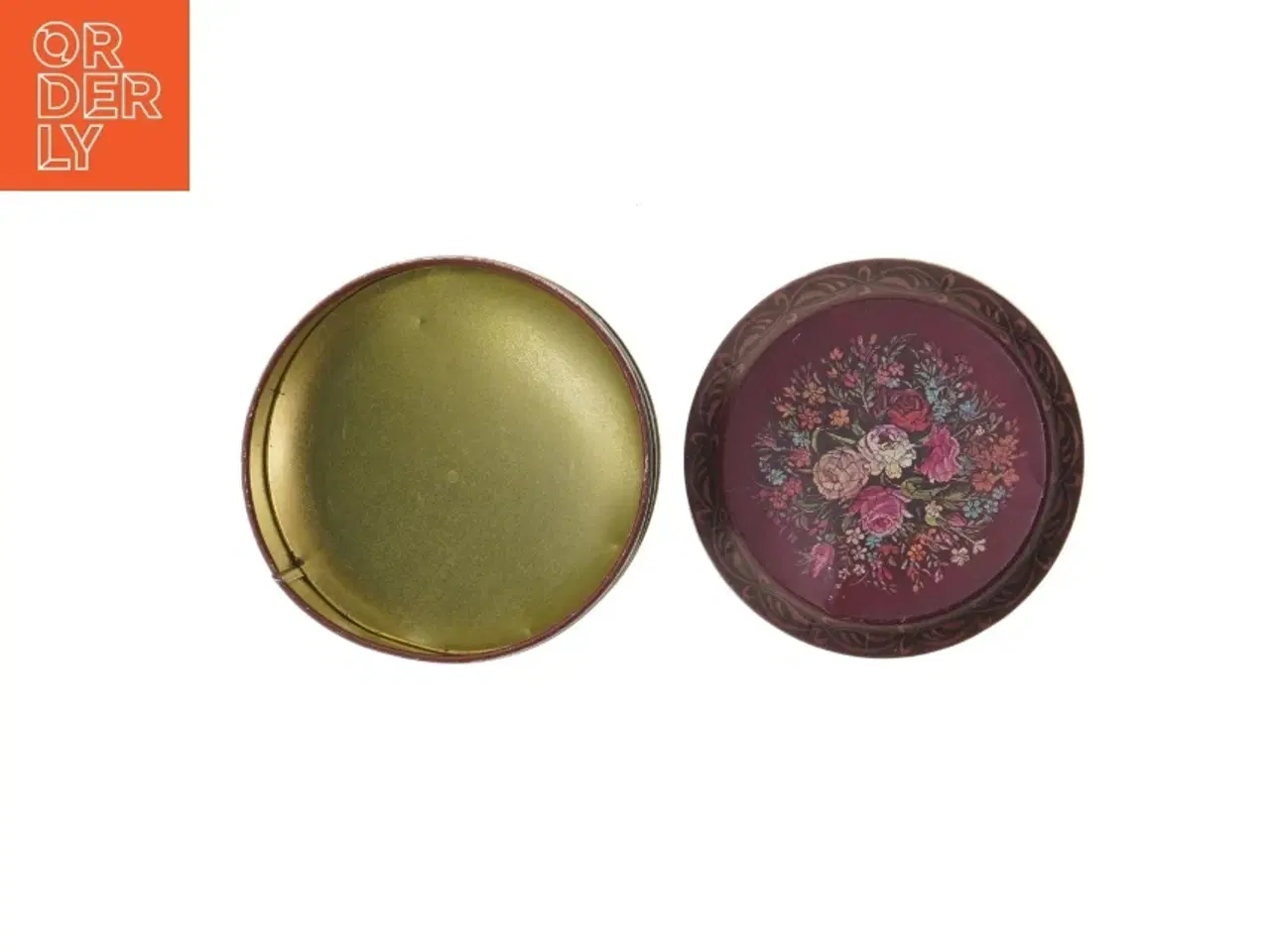 Billede 5 - Dekorativ rund metaldåse fra Mansfield (str. Ø 13 cm)