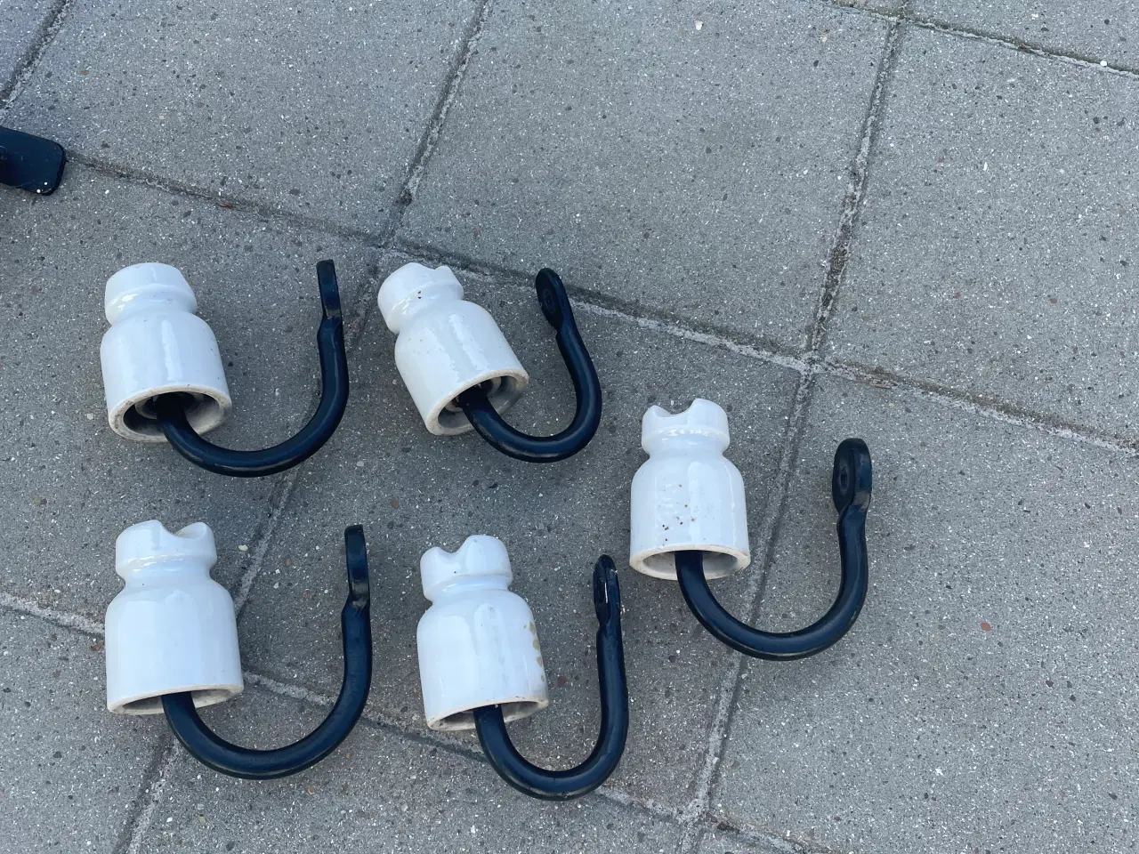 Billede 1 - 5 stk knager af porcelæn knopper 