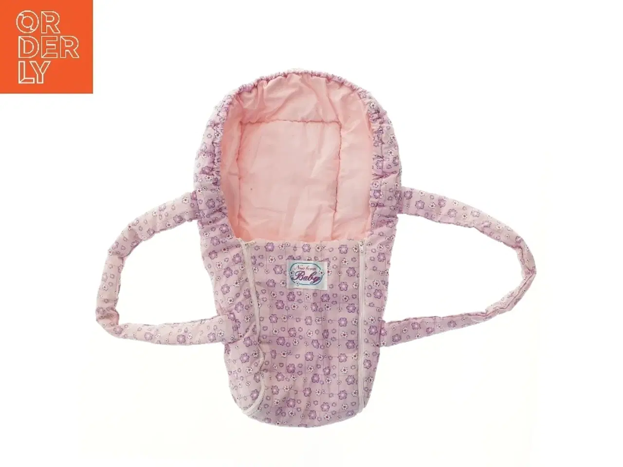 Billede 1 - Rosa dukke bæresele med blomster fra New Born Baby (str. 55x32 cm)