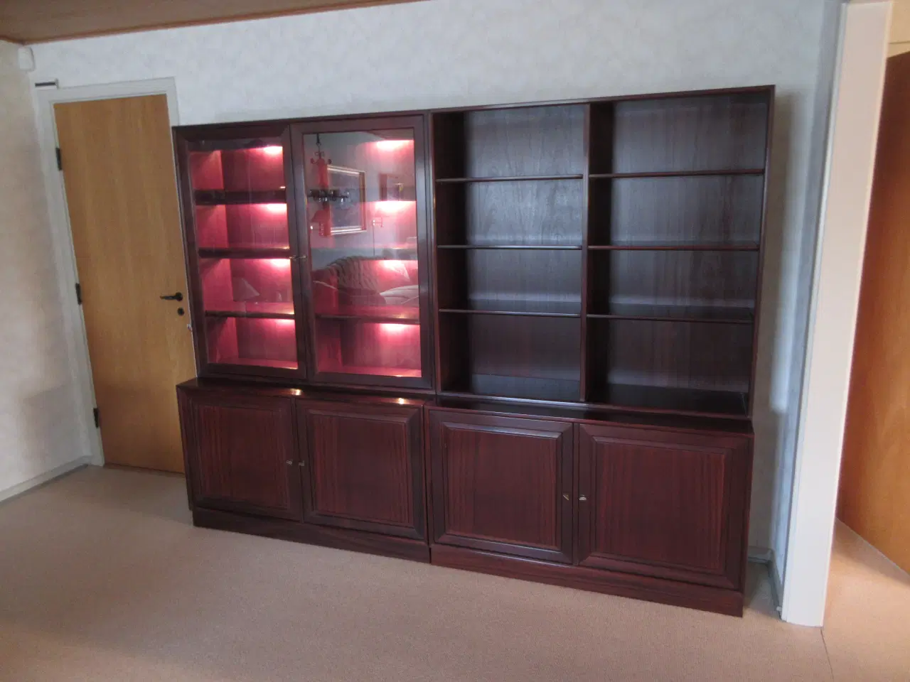 Billede 1 - Mahogni reol 3 sektioner