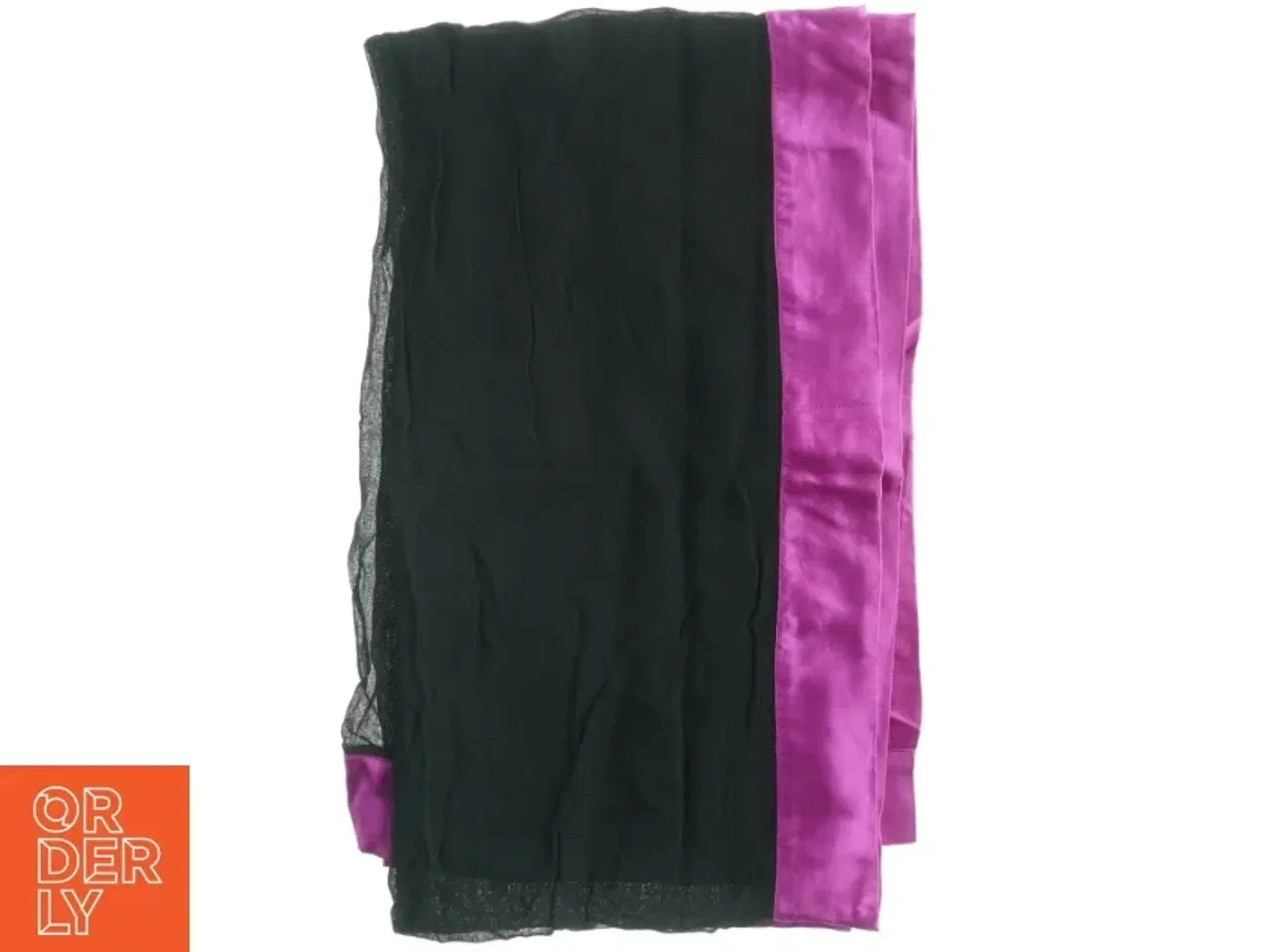 Billede 2 - Sort halstørklæde med pink kant fra Masai (str. 50 x 175 cm)