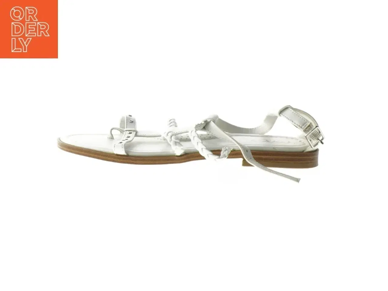 Billede 1 - Hvide lædersandaler størrelse 35 fra Agaxy (str. 35 )