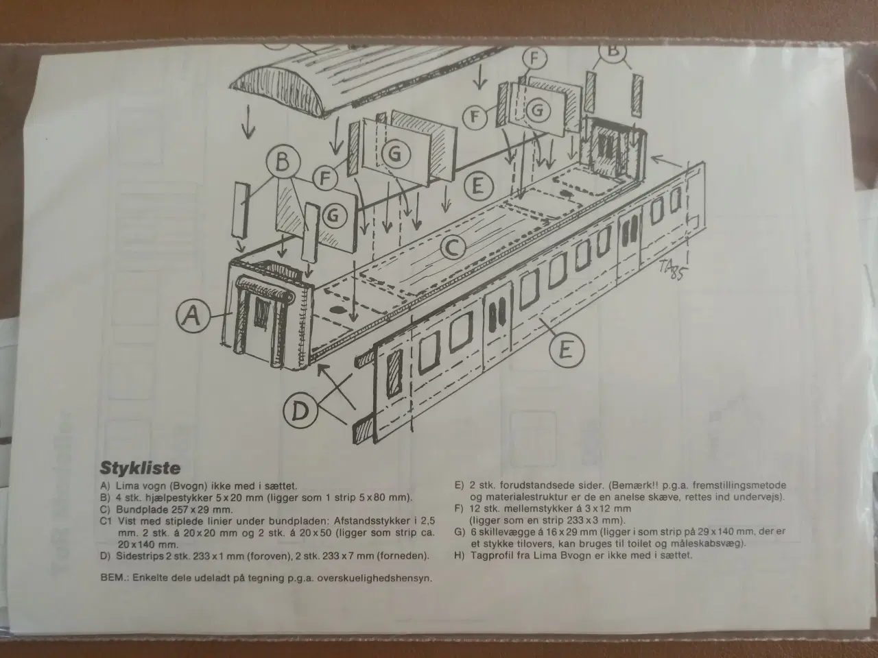 Billede 1 - Byggesæt til DSB An vogn