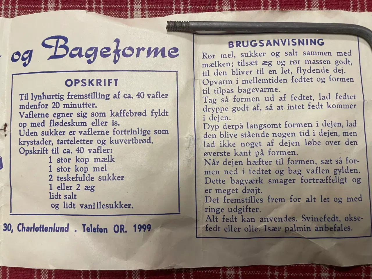 Billede 2 - Vaffel- og Bageform antik