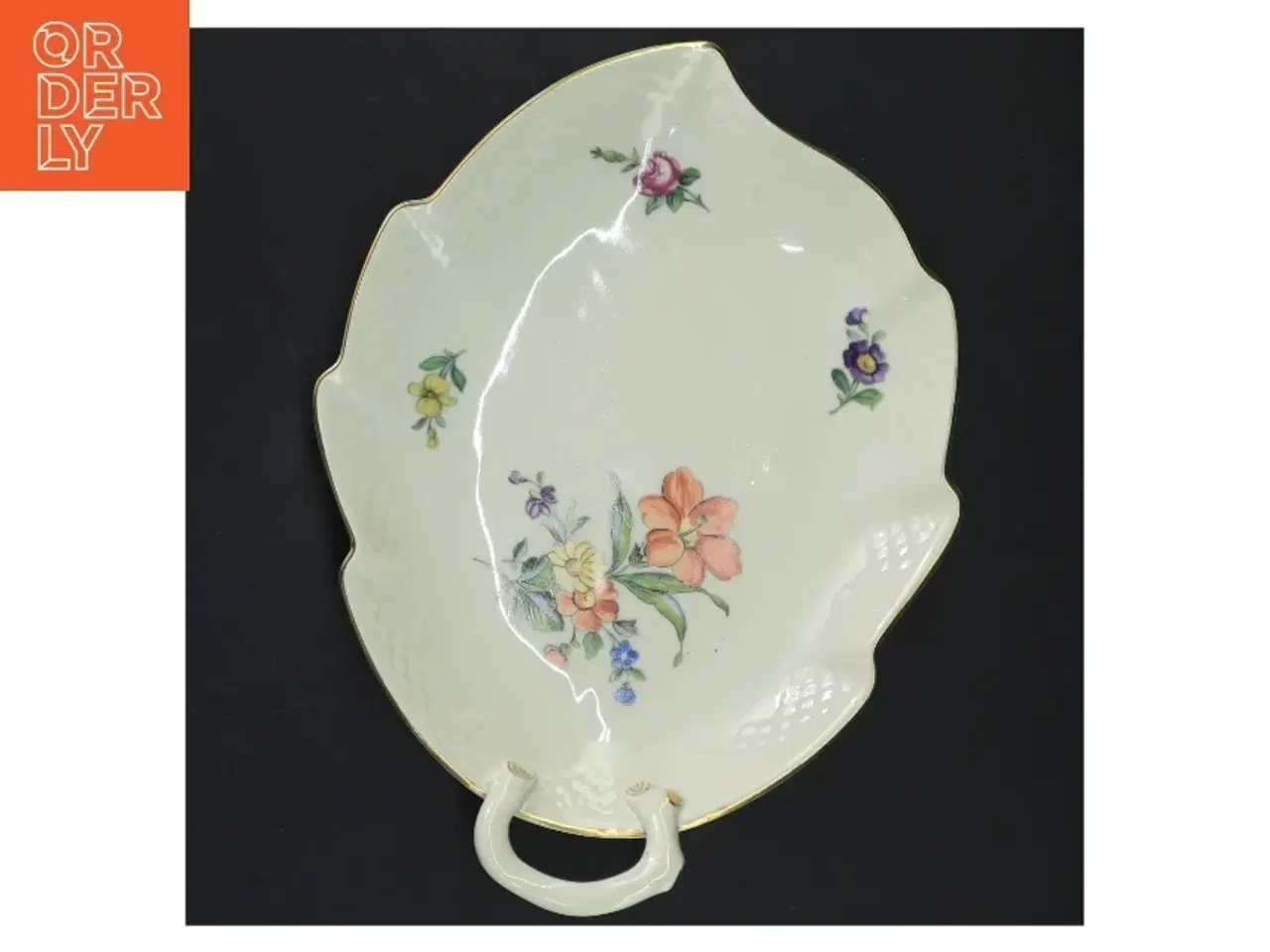 Billede 3 - B&G Saksisk blomst bladformet fad (str. 25x19 cm)