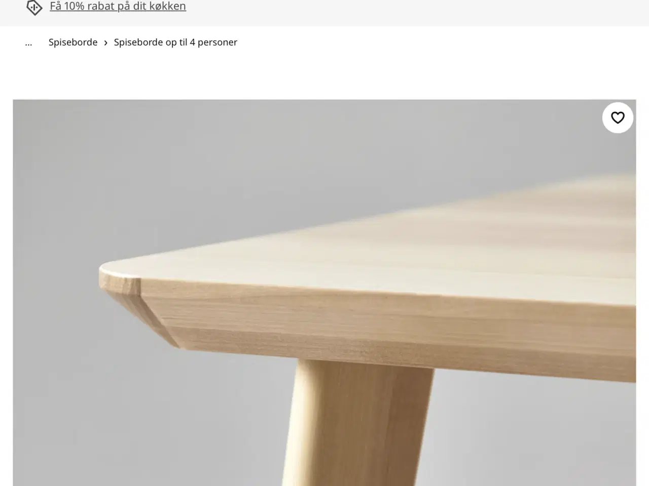 Billede 5 - Spidsebord i asketræ 140x78