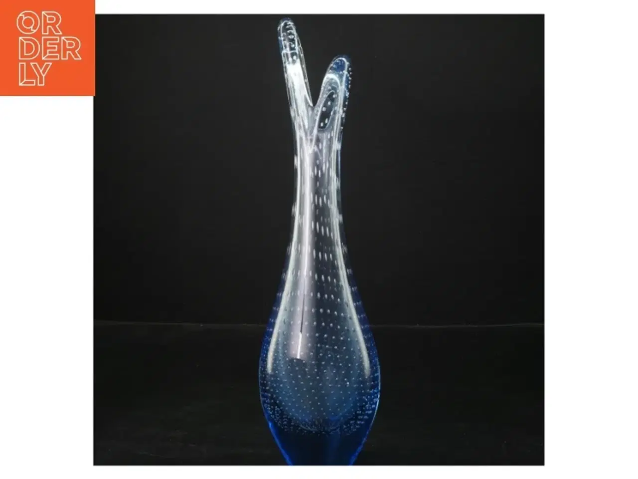 Billede 2 - Blå glas vase (str. 29 cm)
