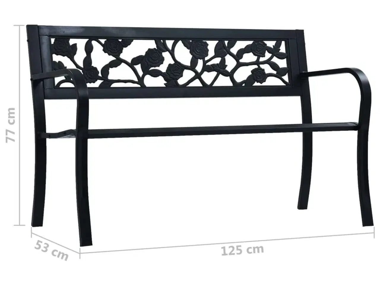 Billede 7 - Havebænk 125 cm stål sort