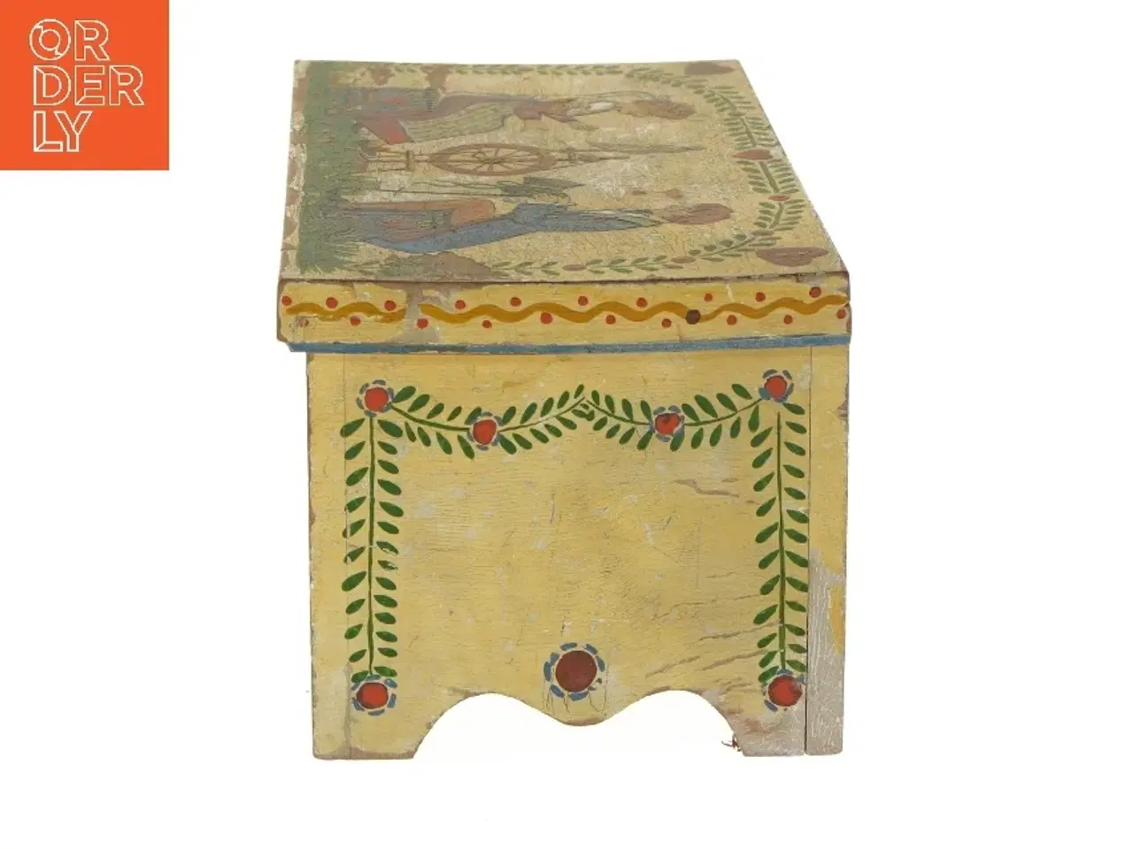 Billede 3 - Dekorativ trææske med håndmalet motiv (str. 23,5x14 cm)