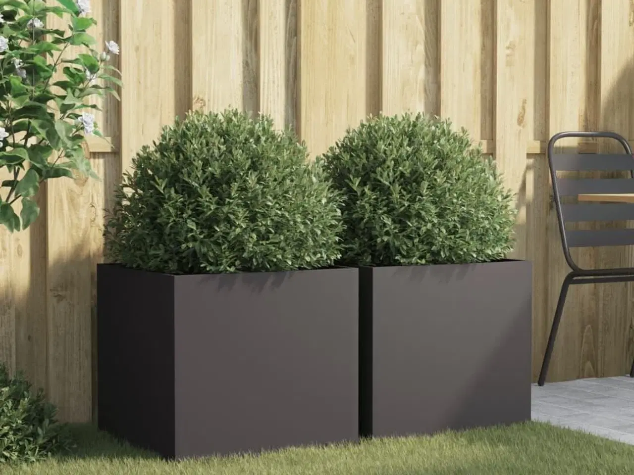Billede 3 - Plantekasser 2 stk. 49x47x46 cm stål sort