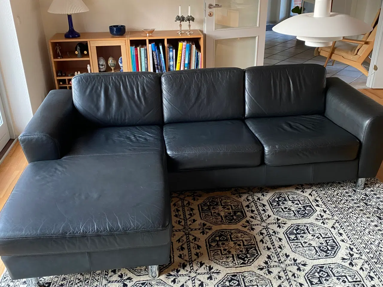 Billede 2 - Lædersofa med chaiselong