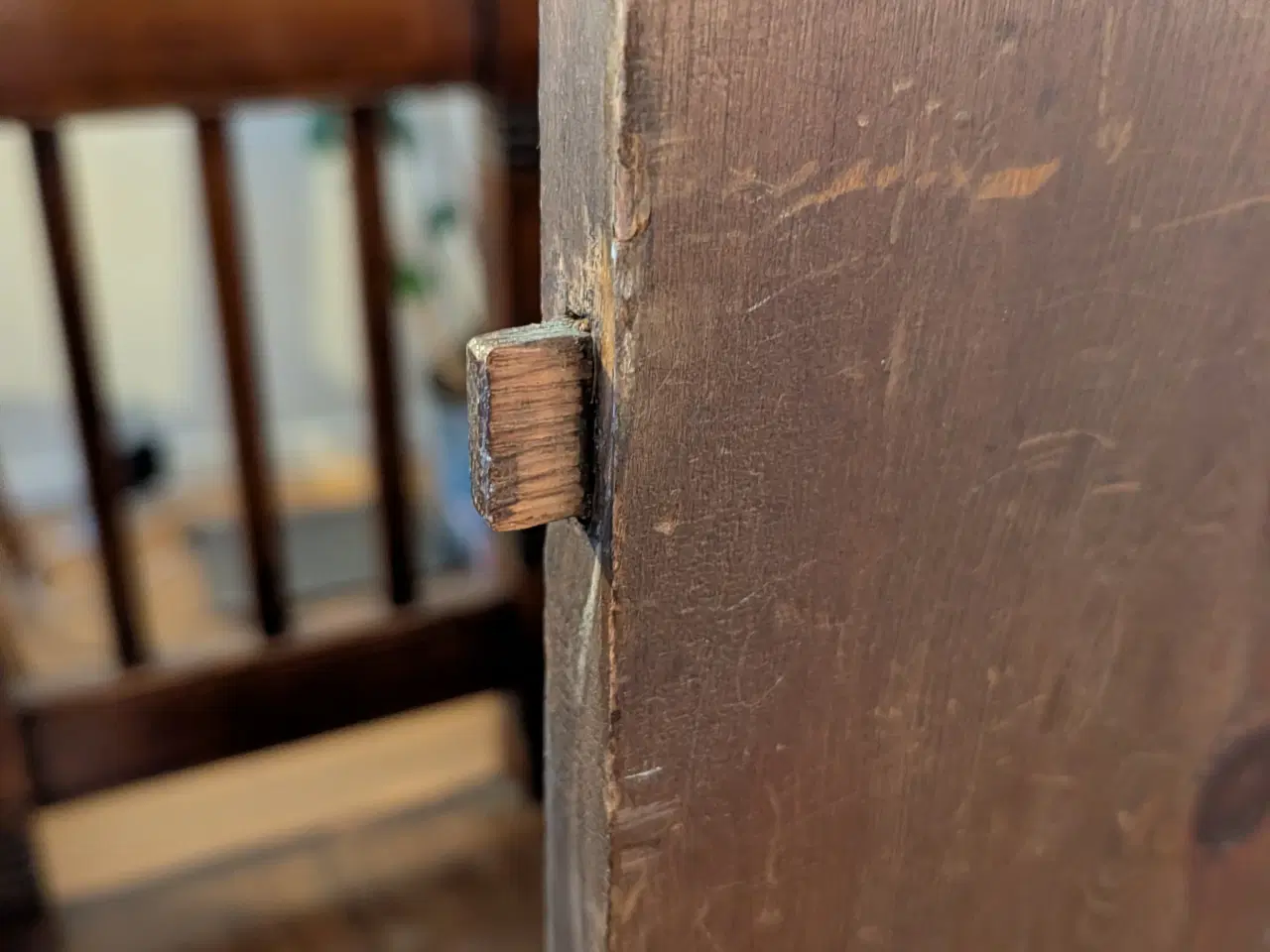 Billede 8 - Antikt spisebord med stole i egetræ