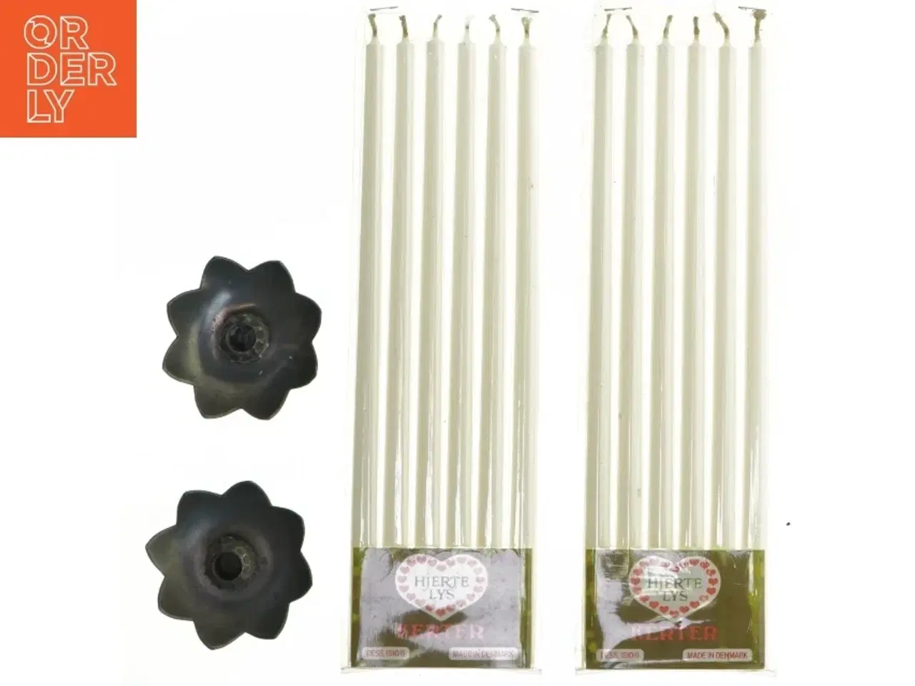Billede 1 - Tin stager med stearinlys