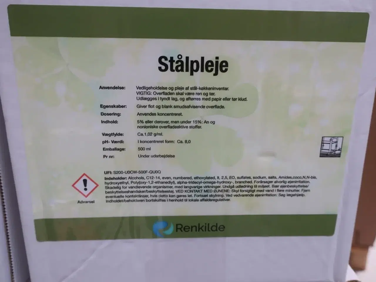 Billede 3 - 72 fl. RENKILDE stålpleje (á 500 ml)