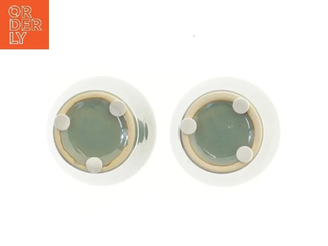 Billede 3 - Grønne keramiske potter, 2 stk. (str. 2 stk Ø 7 cm længden6 cm)