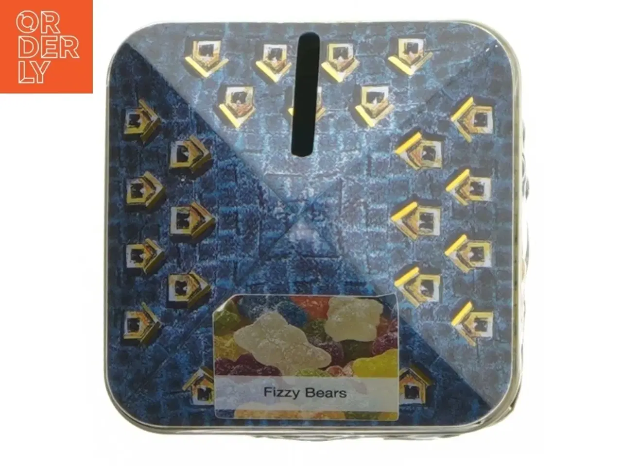 Billede 7 - Dekorativ metalkasse med klokketårn motiv (str. 19,5x8 cm)