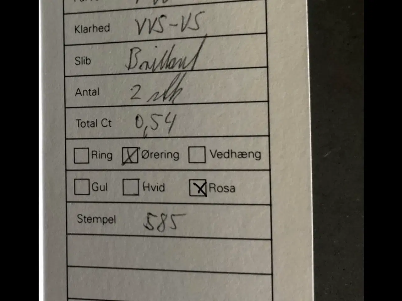 Billede 2 - Ørestikker i 585. Brilliant 0,54ct 