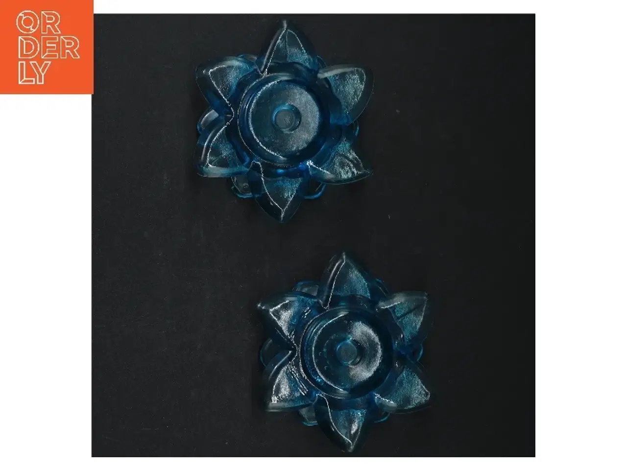 Billede 4 - Blå glas lysestager