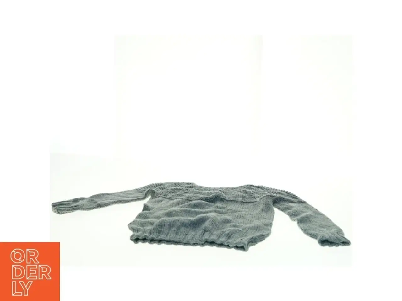 Billede 3 - Grå håndstrikket uld-sweater (str. 30 x 37 cm ærme 23 cm)