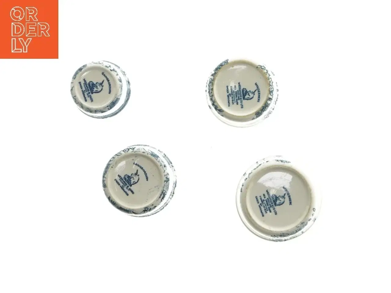 Billede 3 - Sæt af 4 blomstrede antikke porcelænskrukker (str. 4 stk Ø 6,5 & 5 & 7,5 & 6,5 cm)