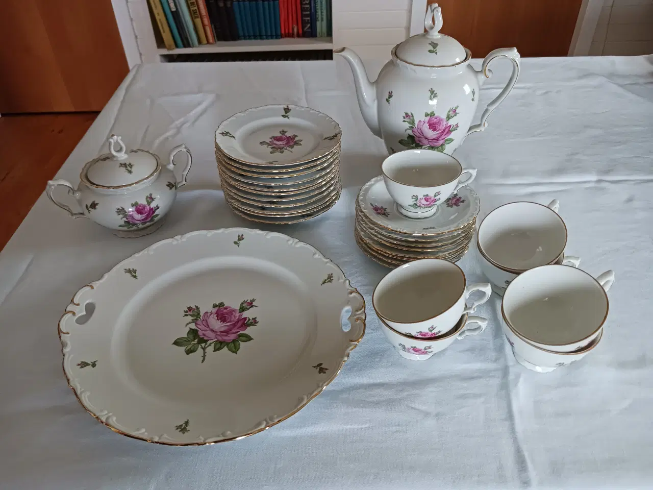 Billede 1 - Kaffestel Kahla med lyserød rose